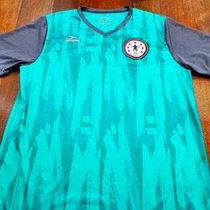 Score Mens Large Germany Deutscher Fussball-Bund Jersey Teal Soccer